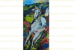 white horse miniature 