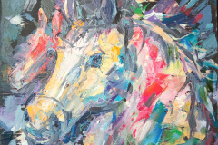 horses abstract wall art