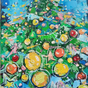 Christmas Tree Original Oil Painting Artwork