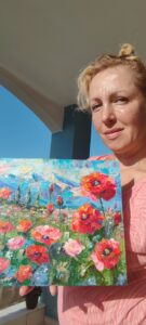 poppies impasto oil painting original