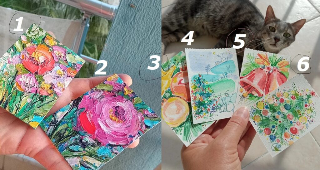 ACEO oil painting and watercolor by Alina Skorokhod