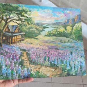 Texas Bluebonnet Oil Painting Original Art