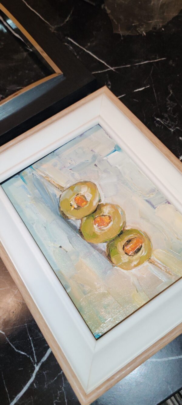 Olives Painting Original Kitchen Wall Art Impasto Oil OOAK Still Life - Image 6