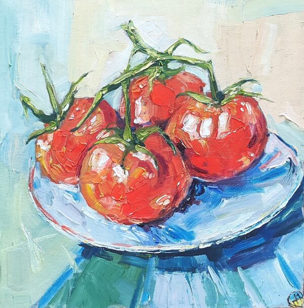 Tomato Painting Still Life Impasto Original OOAK Art - Image 5