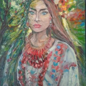 Mavka Painting Portrait of Ukrainian Girl Folk Mavka The Forest Song Original Oil Wall Art