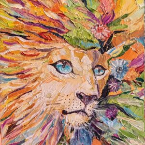 Lion Oil Painting Original OOAK Impasto Wallart