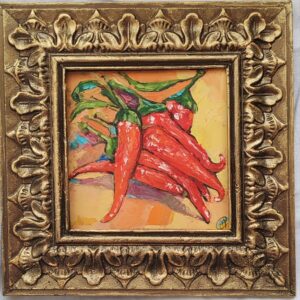 Chili Pepper Wall Art Original Miniatre Food Kitchen Still life