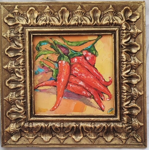 Chili Pepper Wall Art Original Miniatre Food Kitchen Still life