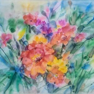 Poppy Flowers Original Painting Watercolor Summer Field Modern Decor Large Watercolor Painting Wall Art Floral