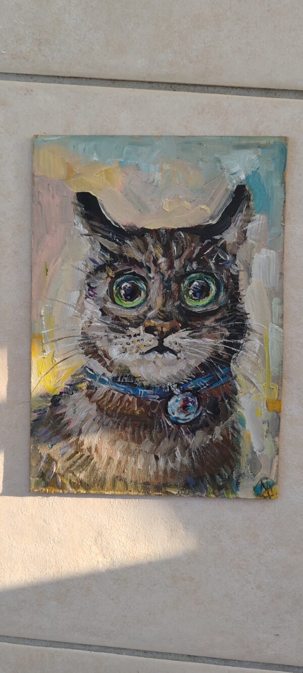 Cat Painting Impasto Minimalist Oil Pet Portraite - Image 9