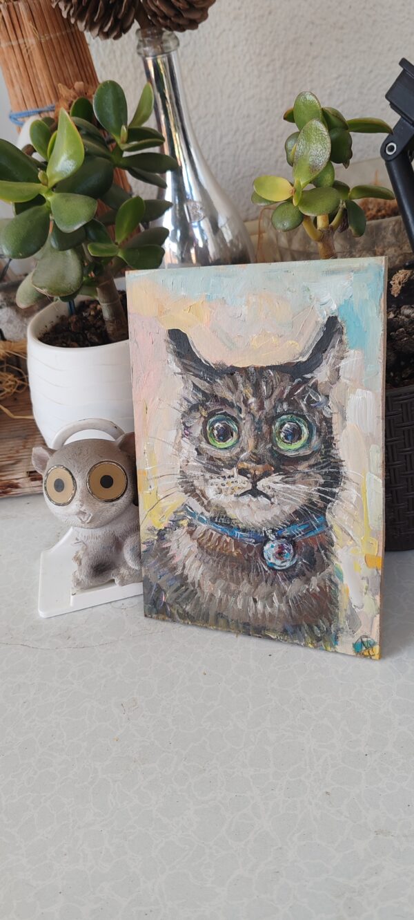 Cat Painting Impasto Minimalist Oil Pet Portraite - Image 7