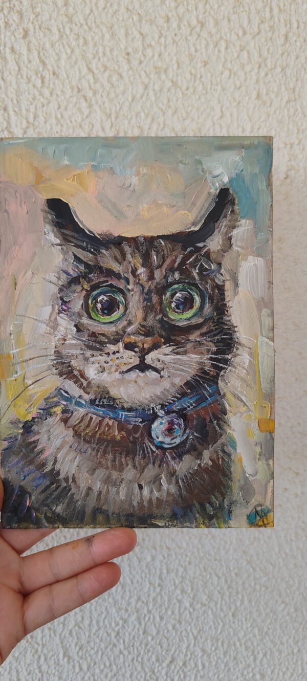 Cat Painting Impasto Minimalist Oil Pet Portraite - Image 5