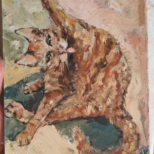 Tabby Cat Painting Custom Pet Portrait Funny Animals Original Commission Wall Art Cats Lover Gift Idea Oil Painting
