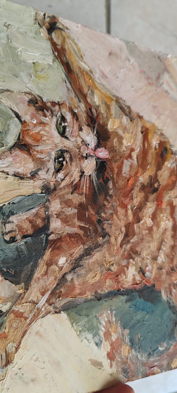 Tabby Cat Painting Custom Pet Portrait Funny Animals Original Commission Wall Art Cats Lover Gift Idea Oil Painting - Image 2