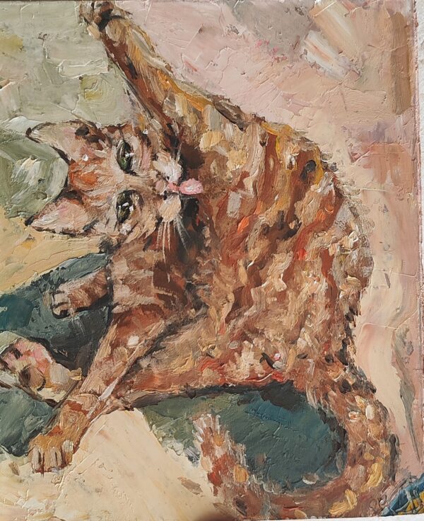 Tabby Cat Painting Custom Pet Portrait Funny Animals Original Commission Wall Art Cats Lover Gift Idea Oil Painting - Image 5